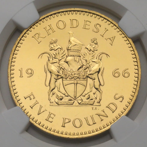 イギリス領ローデシア 1966年 エリザベス2世 5ポンド金貨 PF63(3枚セット):4677121-001-UNIVERSAL COIN